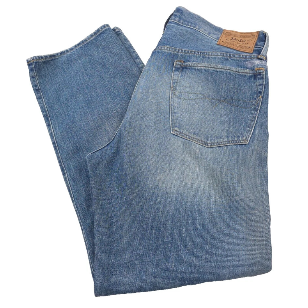 Polo Ralph Lauren Vtg Classic Fit Coppit Blue Distressed Jeans