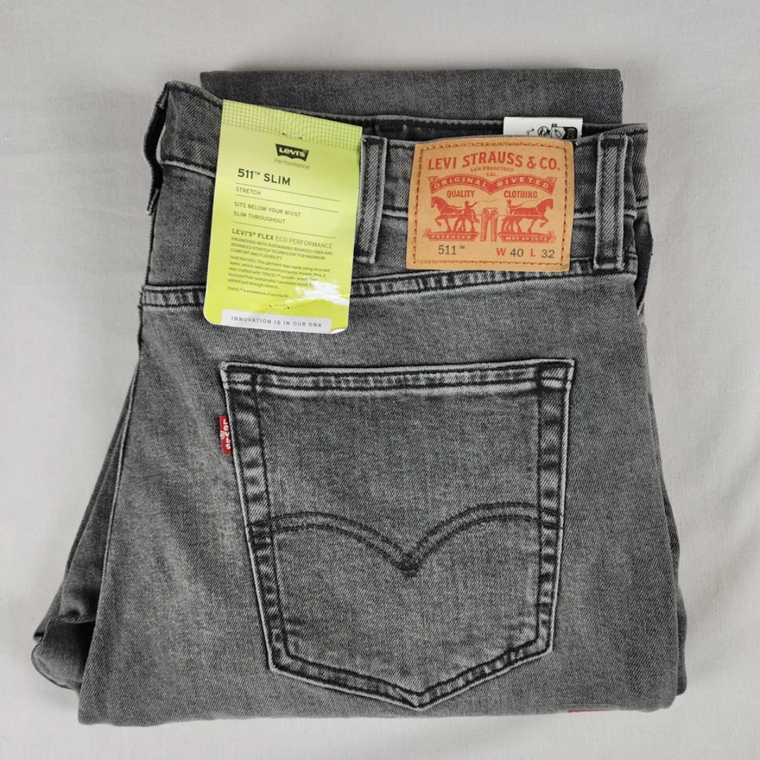 Levi's Flex 511 Jeans Slim Fit Grey Denim Stretch