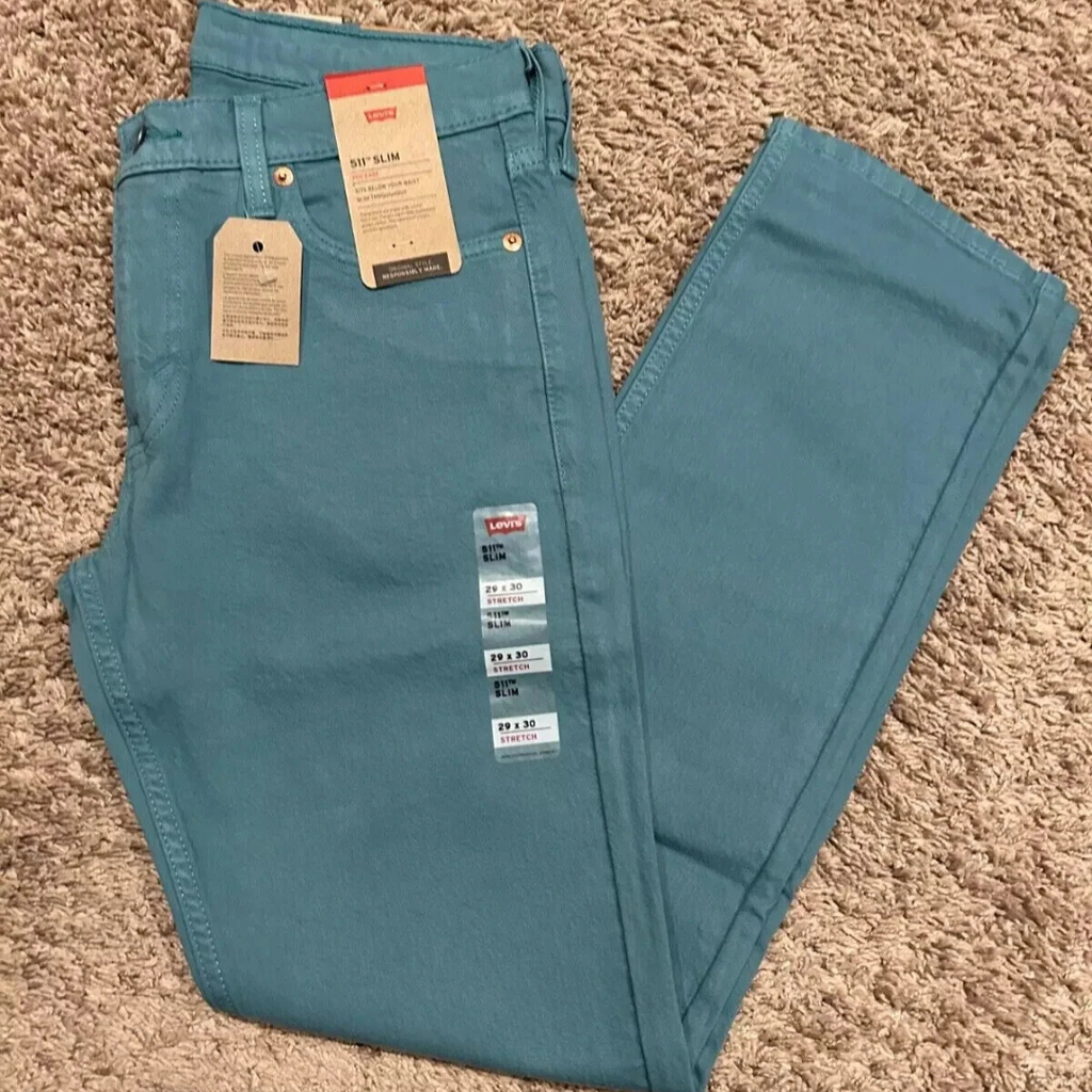 Levi's 511 Slim Fit Jeans WStretch Aqua BlueGreen