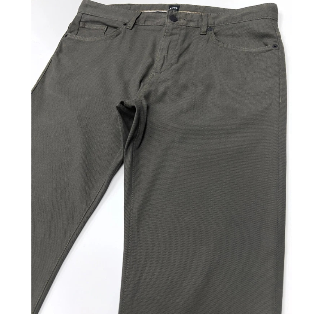 Hugo Boss  Jeans In Two Tone Stretch Soft Denim In Dark Gree
