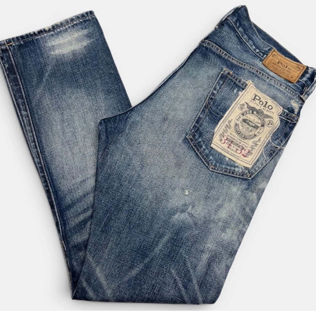 Polo Ralph Lauren Varick Slim Straight Distressed Jeans