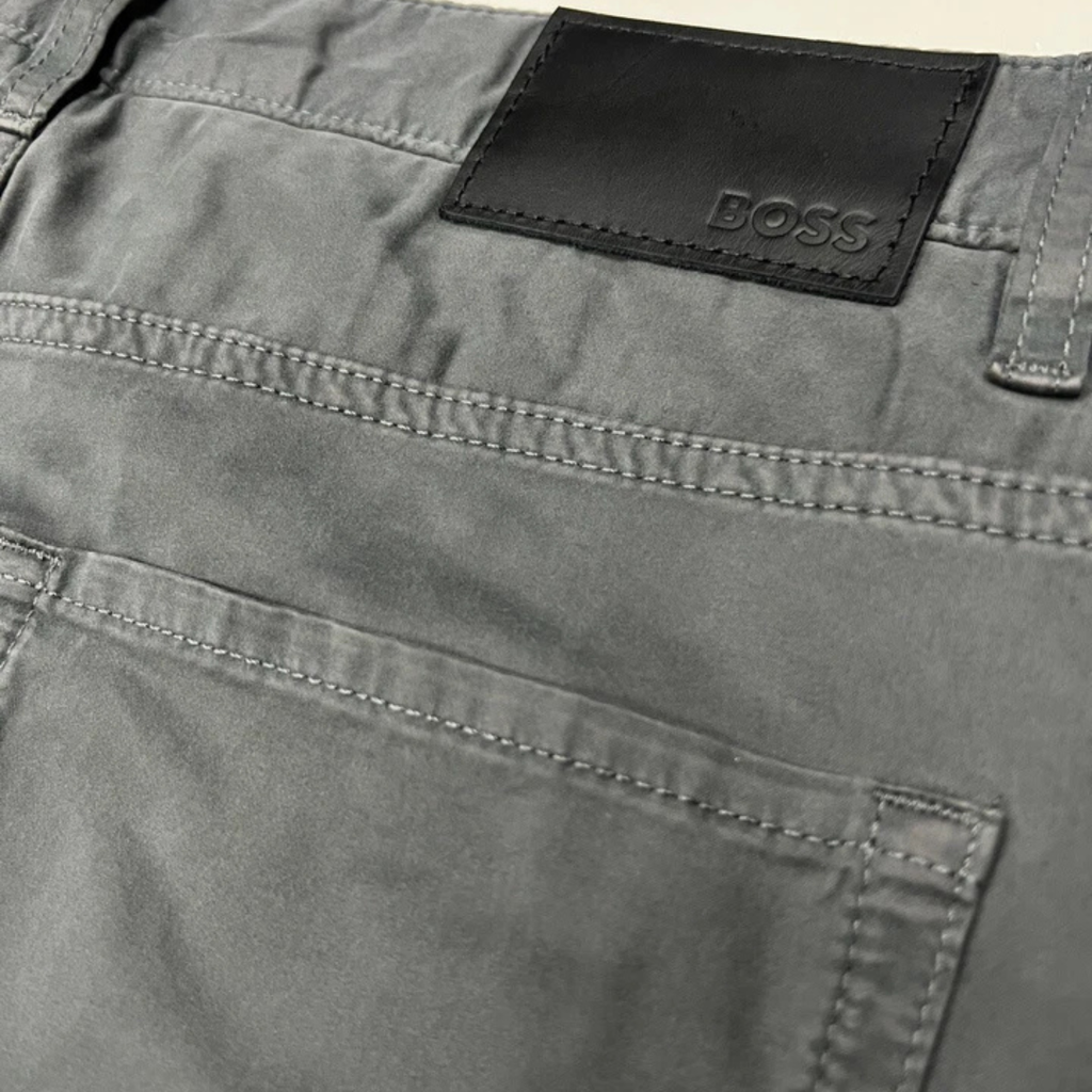 Hugo Boss  Jeans In Lightweight Satin Stretch Denim In Dark Grey
