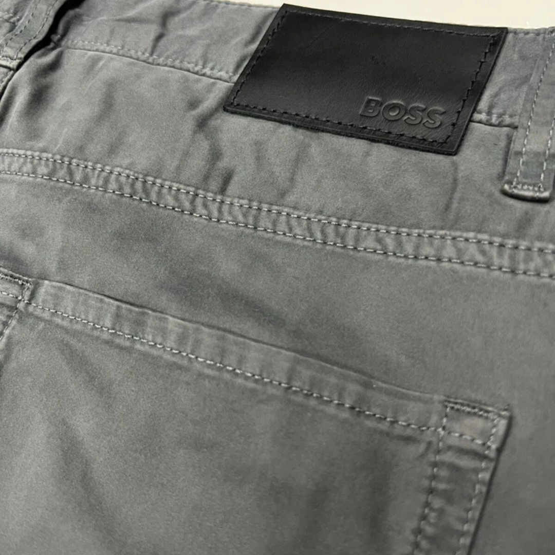 Hugo Boss  Jeans In Lightweight Satin Stretch Denim In Dark Grey