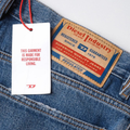 Diesel  pants jeans slim fit straight mid waist ripped kneees blue