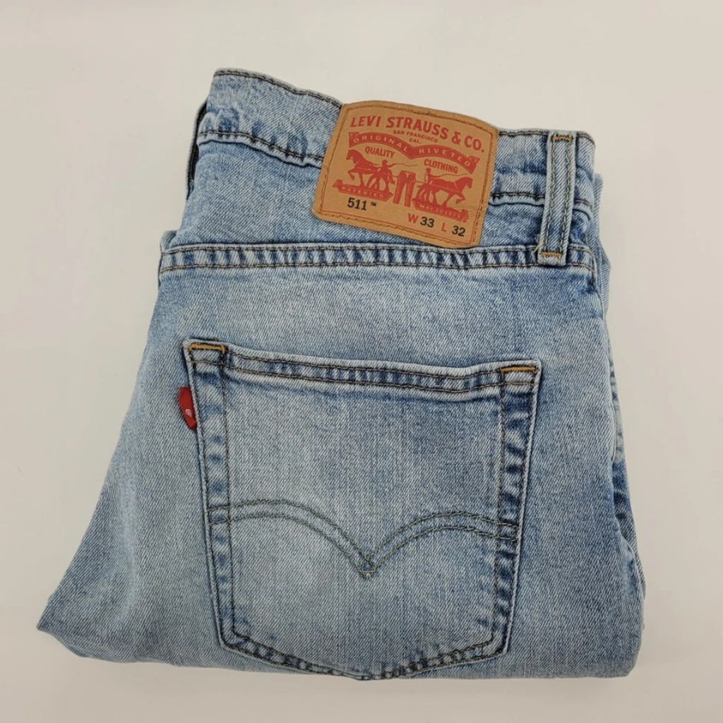 Levis 511 Slim Fit Jeans Light Wash Blue Denim