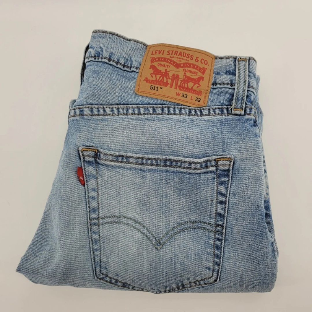 Levis 511 Slim Fit Jeans Light Wash Blue Denim