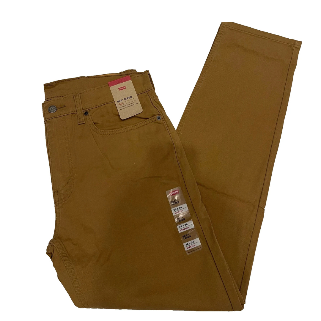Levis 502 Regular Taper Stretch Twill Jeans Caraway (Brown)