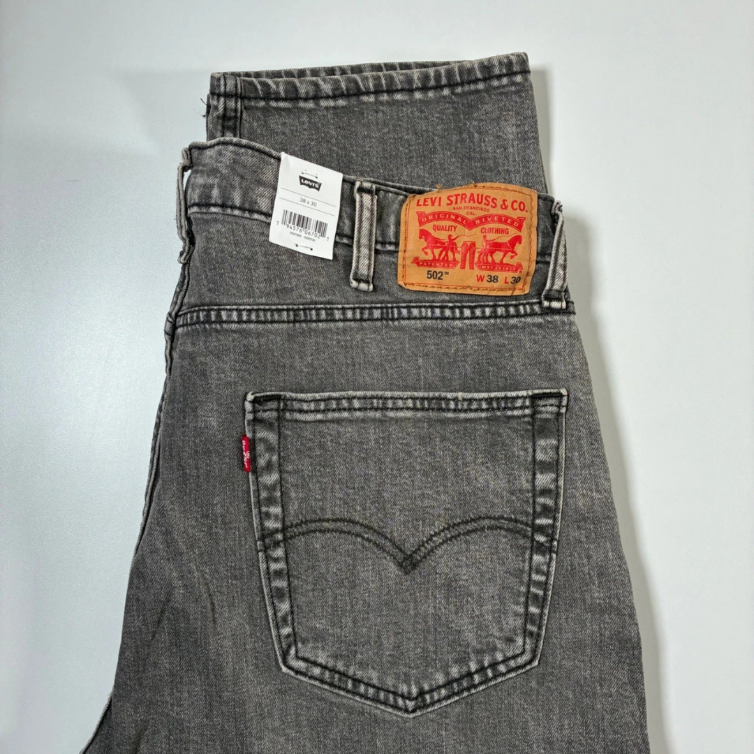 NEW Levi's 502 Taper Jeans Grey Flex Eco Performance Stretch Denim