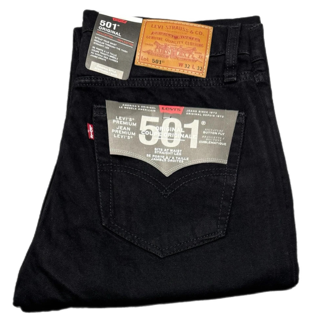Levis 501 Denim Jeans Original Fit bottoms Straight Leg Pants Jean