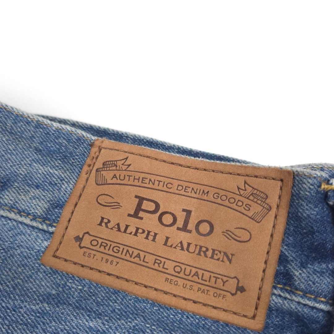 Polo Ralph Lauren Vtg Classic Fit Coppit Blue Distressed Jeans