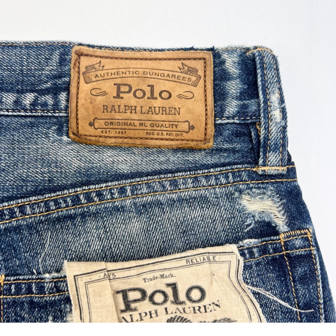 Polo Ralph Lauren Varick Slim Straight Distressed Jeans