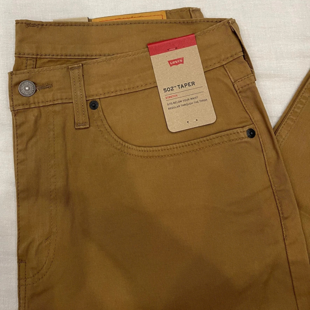Levis 502 Regular Taper Stretch Twill Jeans Caraway (Brown)