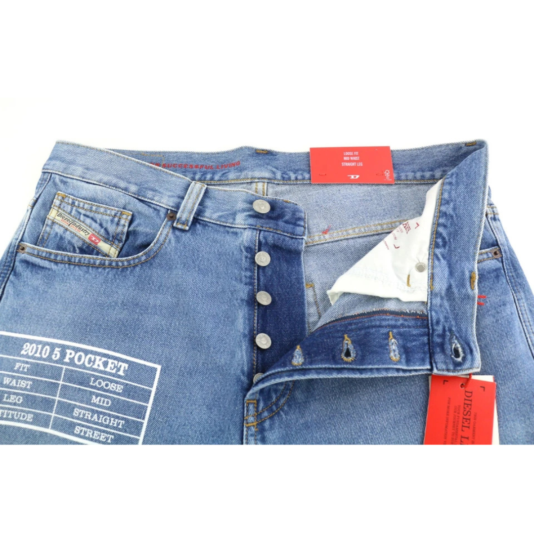 DIESEL Jeans Loose Fit Mid Waist Straight Leg