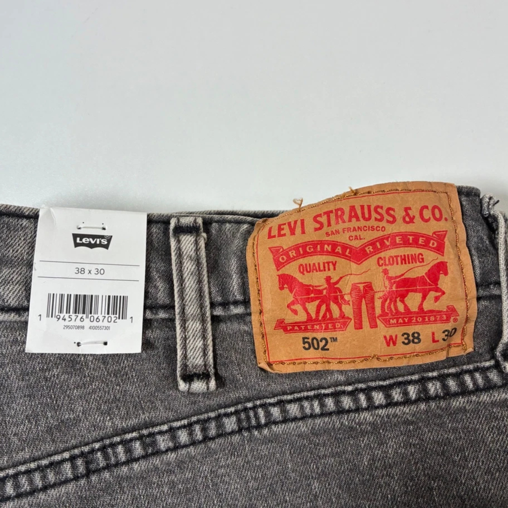 NEW Levi's 502 Taper Jeans Grey Flex Eco Performance Stretch Denim