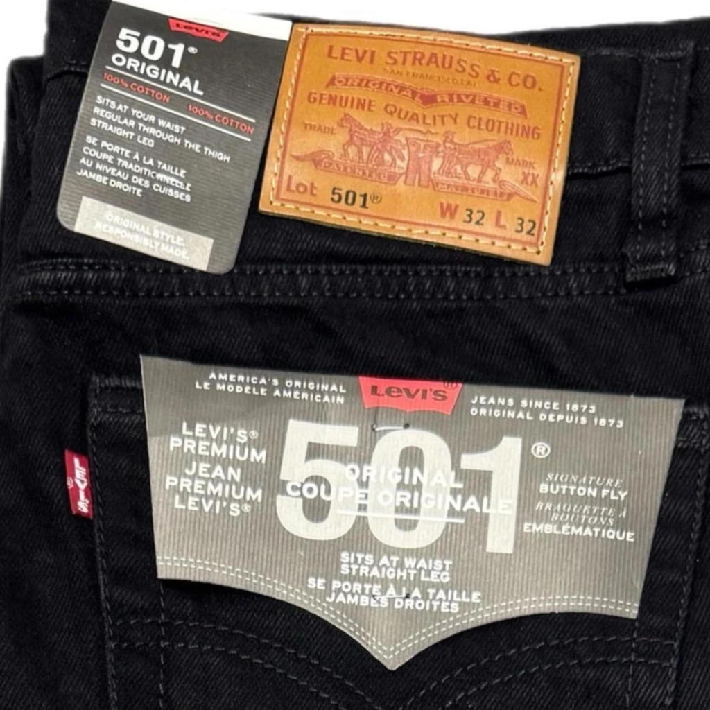 Levis 501 Denim Jeans Original Fit bottoms Straight Leg Pants Jean