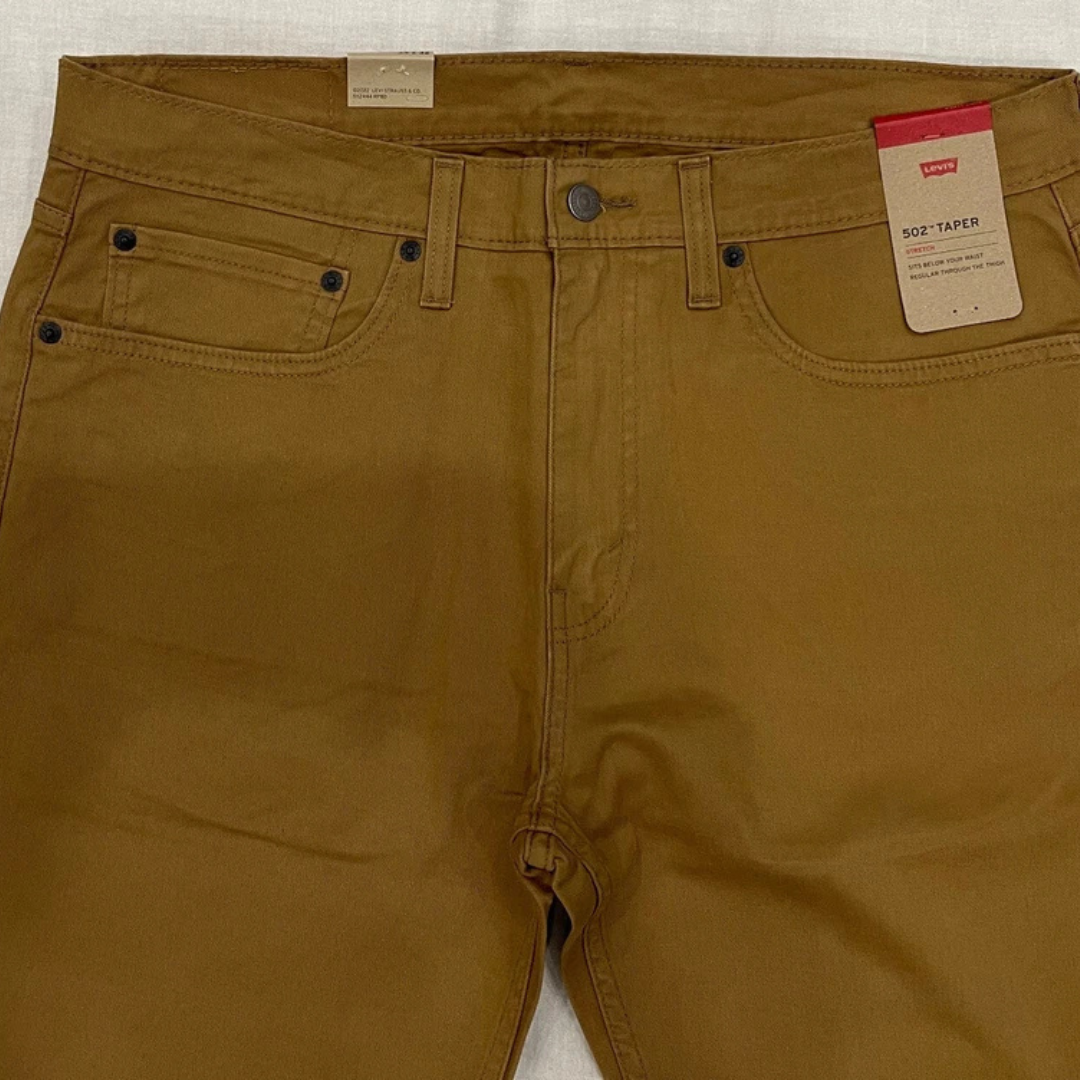 Levis 502 Regular Taper Stretch Twill Jeans Caraway (Brown)