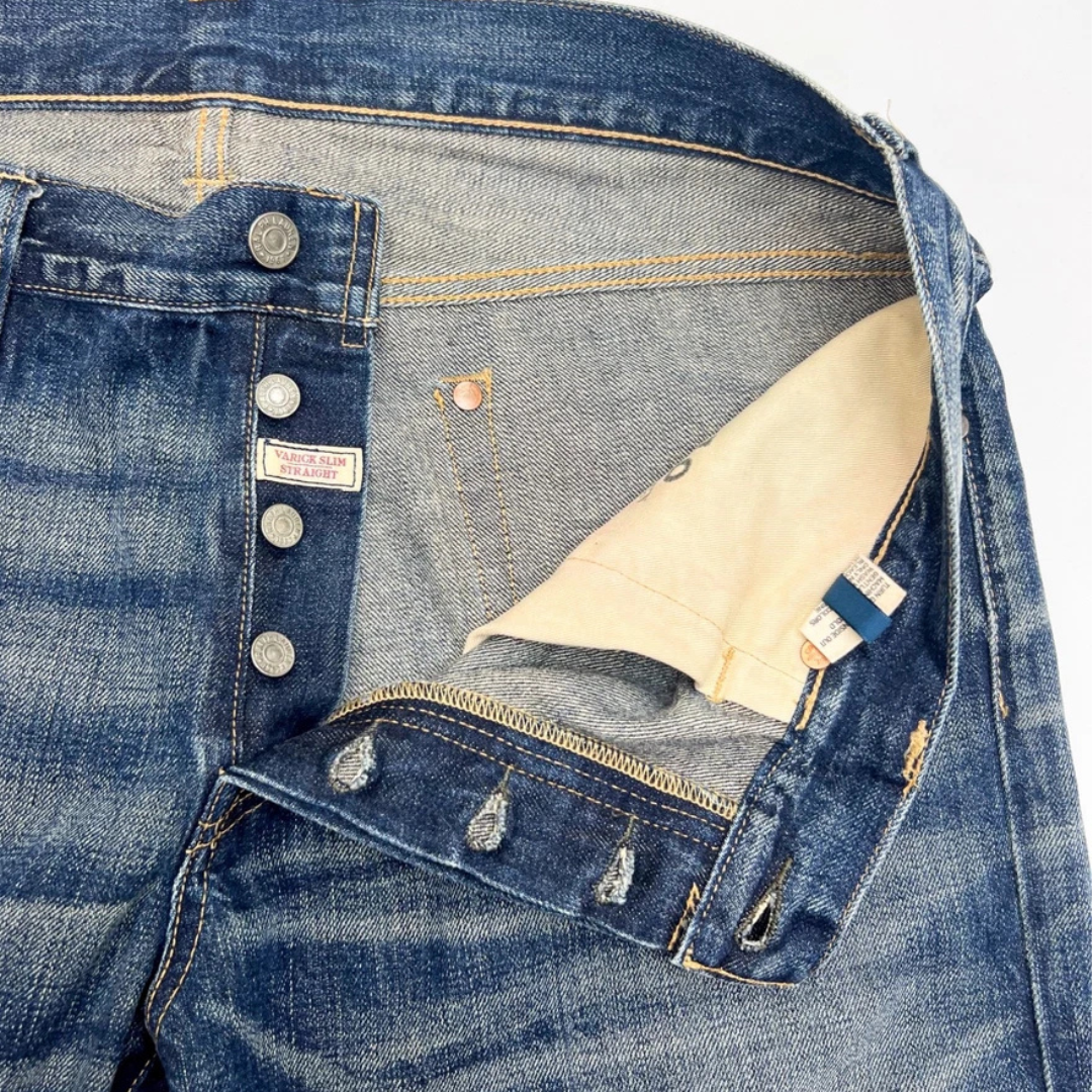 Polo Ralph Lauren Varick Slim Straight Distressed Jeans
