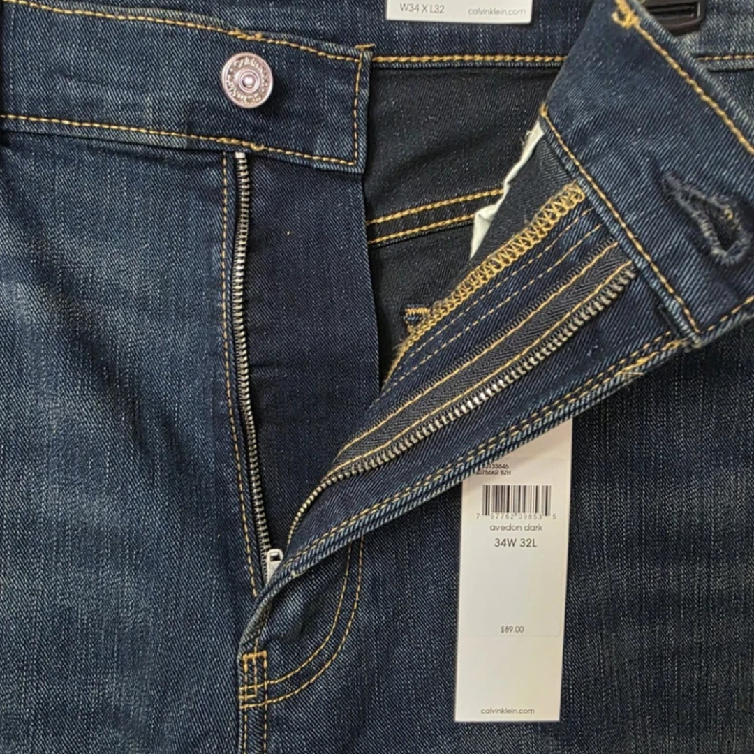 CK - Jeans Straight Stretch Avedon Dark Blue Denim