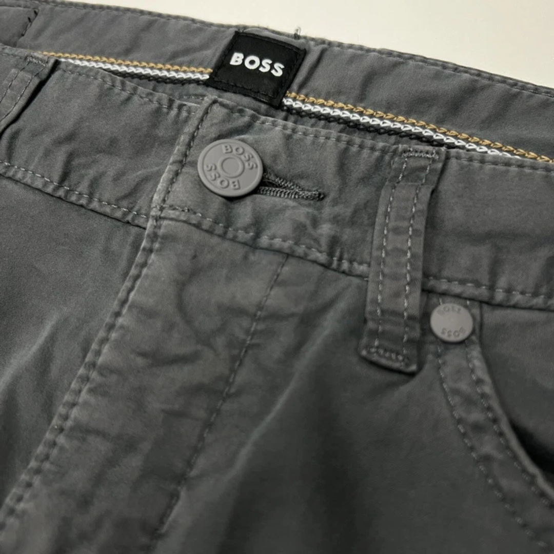 Hugo Boss  Jeans In Lightweight Satin Stretch Denim In Dark Grey