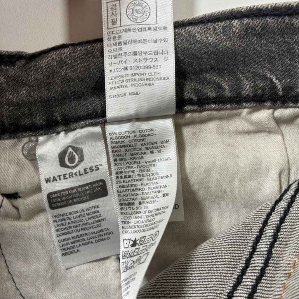 NEW Levi's 502 Taper Jeans Grey Flex Eco Performance Stretch Denim