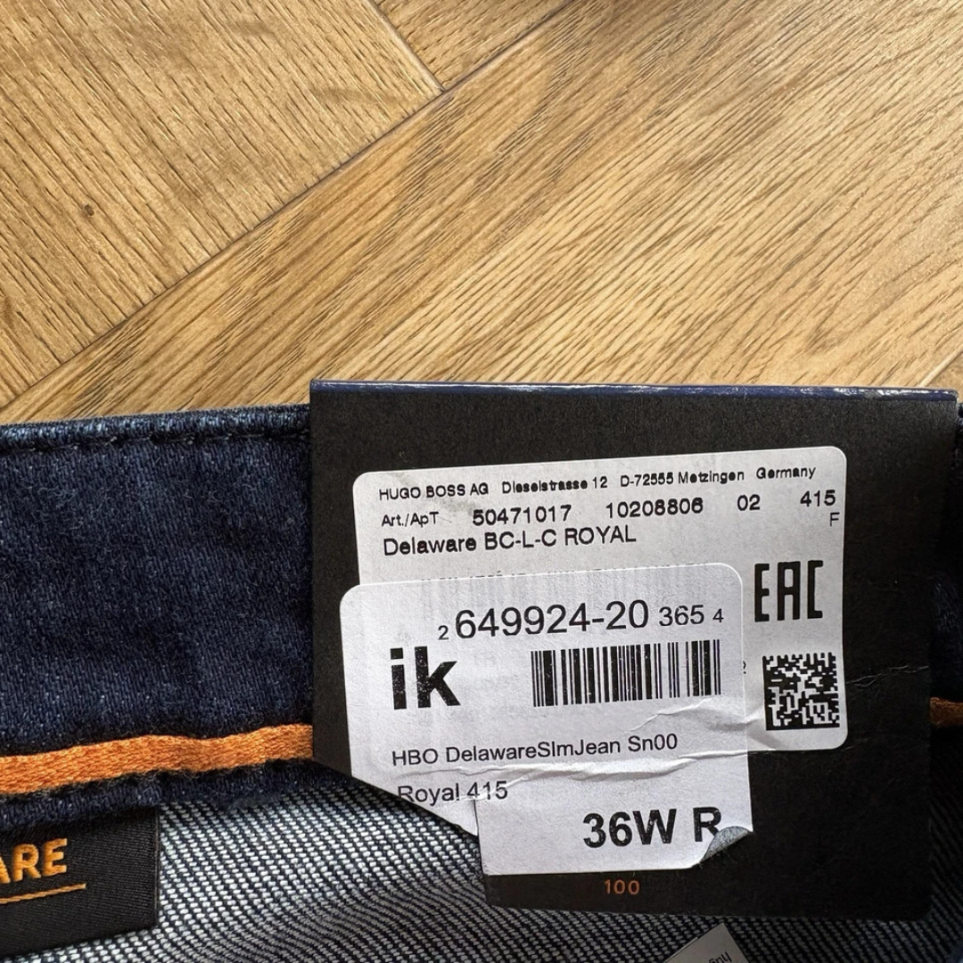 Hugo Boss Delaware Royal Jeans Slim Fit Blue Stretch Denim