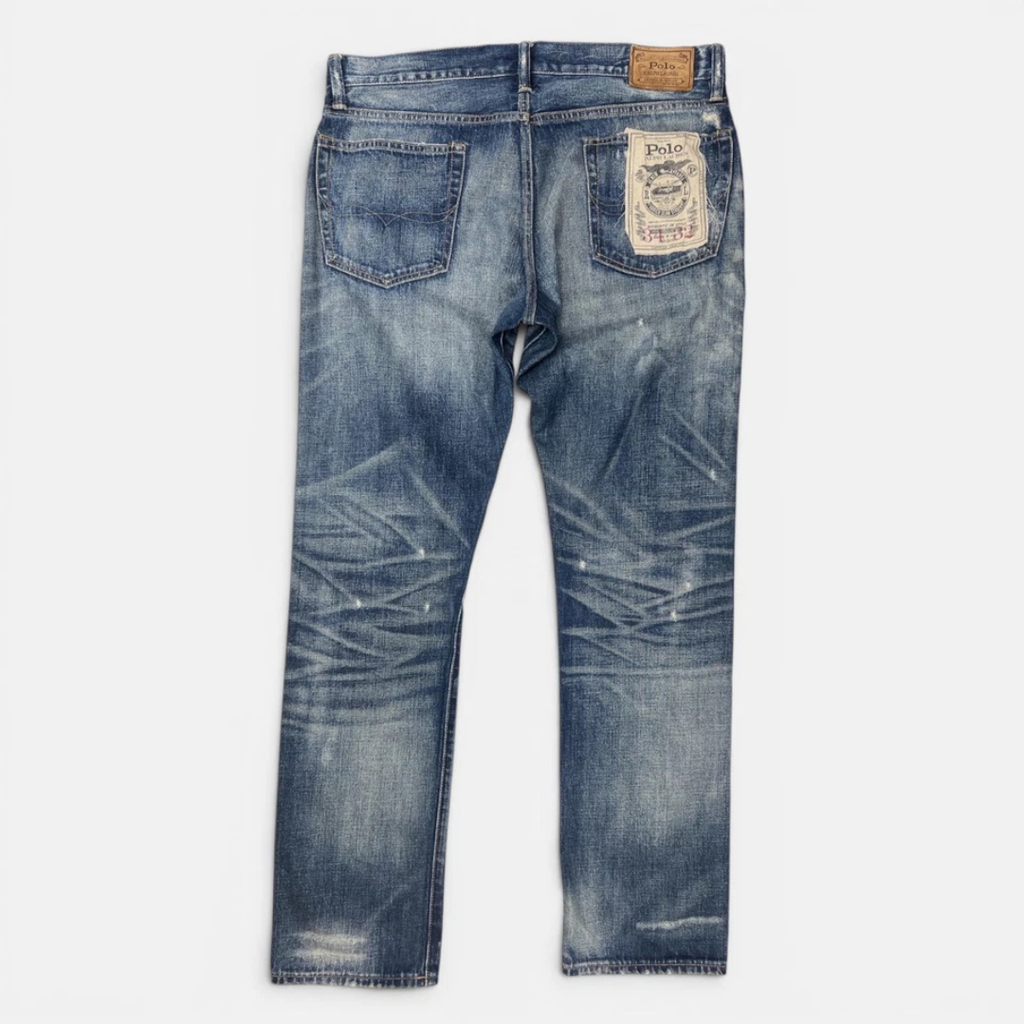Polo Ralph Lauren Varick Slim Straight Distressed Jeans