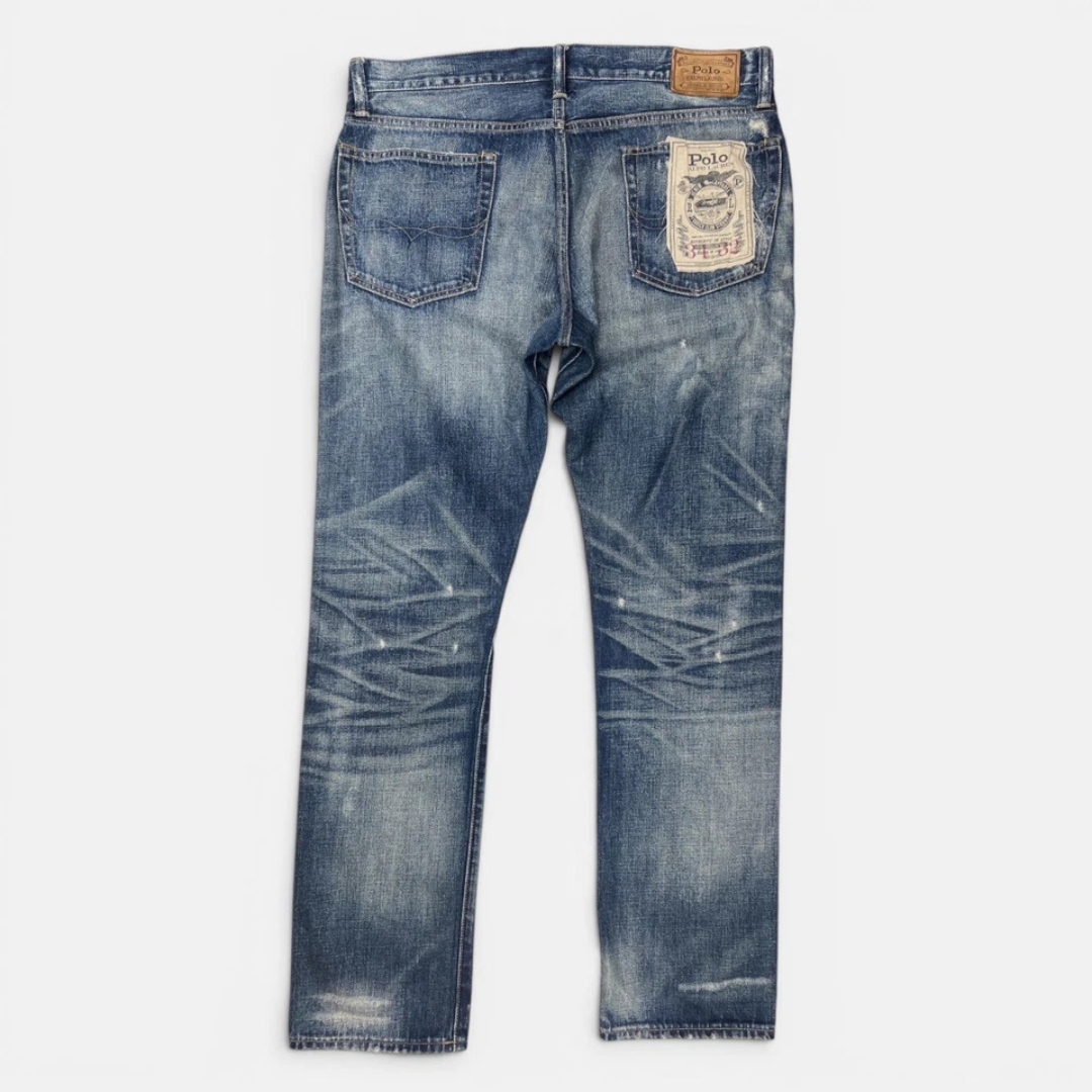 Polo Ralph Lauren Varick Slim Straight Distressed Jeans