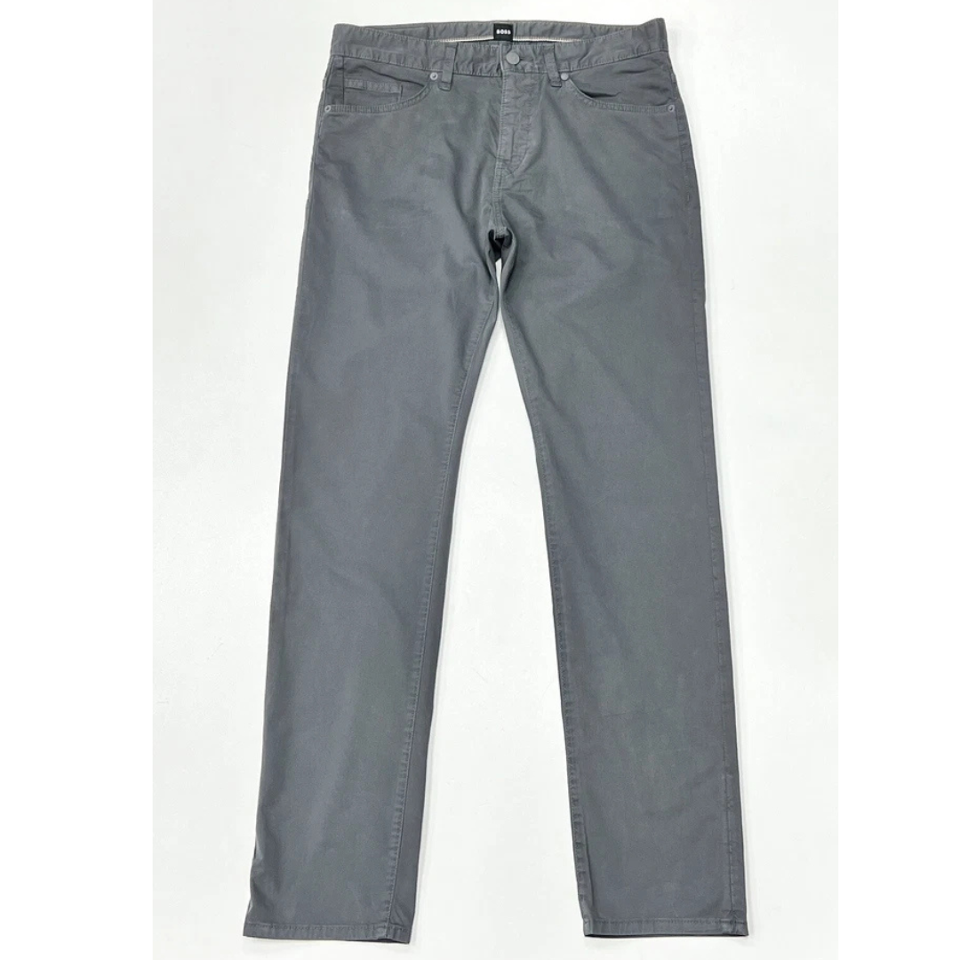 Hugo Boss  Jeans In Lightweight Satin Stretch Denim In Dark Grey