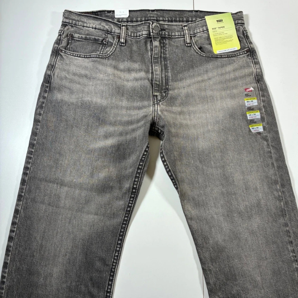 NEW Levi's 502 Taper Jeans Grey Flex Eco Performance Stretch Denim