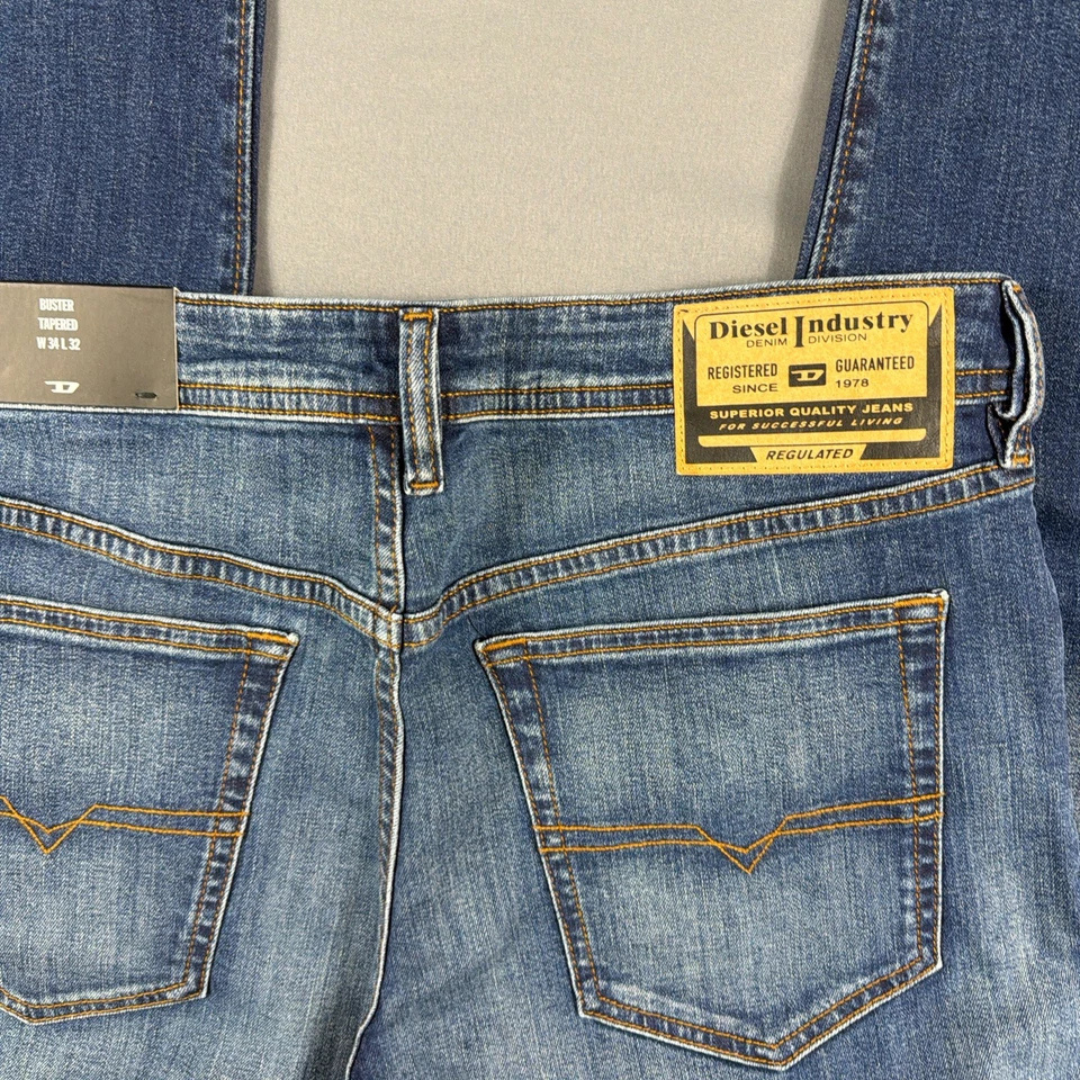 Diesel Jeans Buster Slim Mid Blue Cotton Spandex