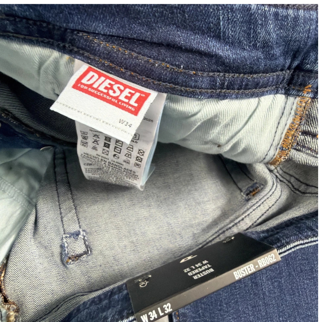 Diesel Jeans Buster Slim Mid Blue Cotton Spandex
