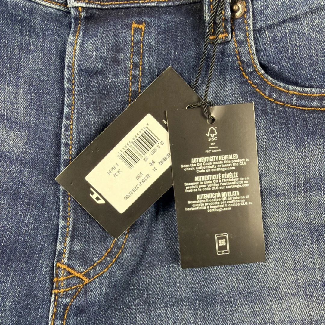 Diesel Jeans Buster Slim Mid Blue Cotton Spandex