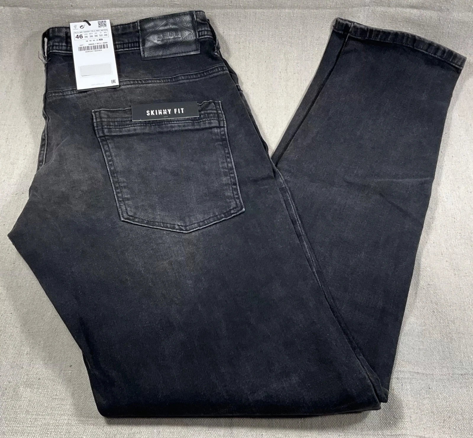 Zara Denim Collection Skinny Fit Jeans Black Stretch