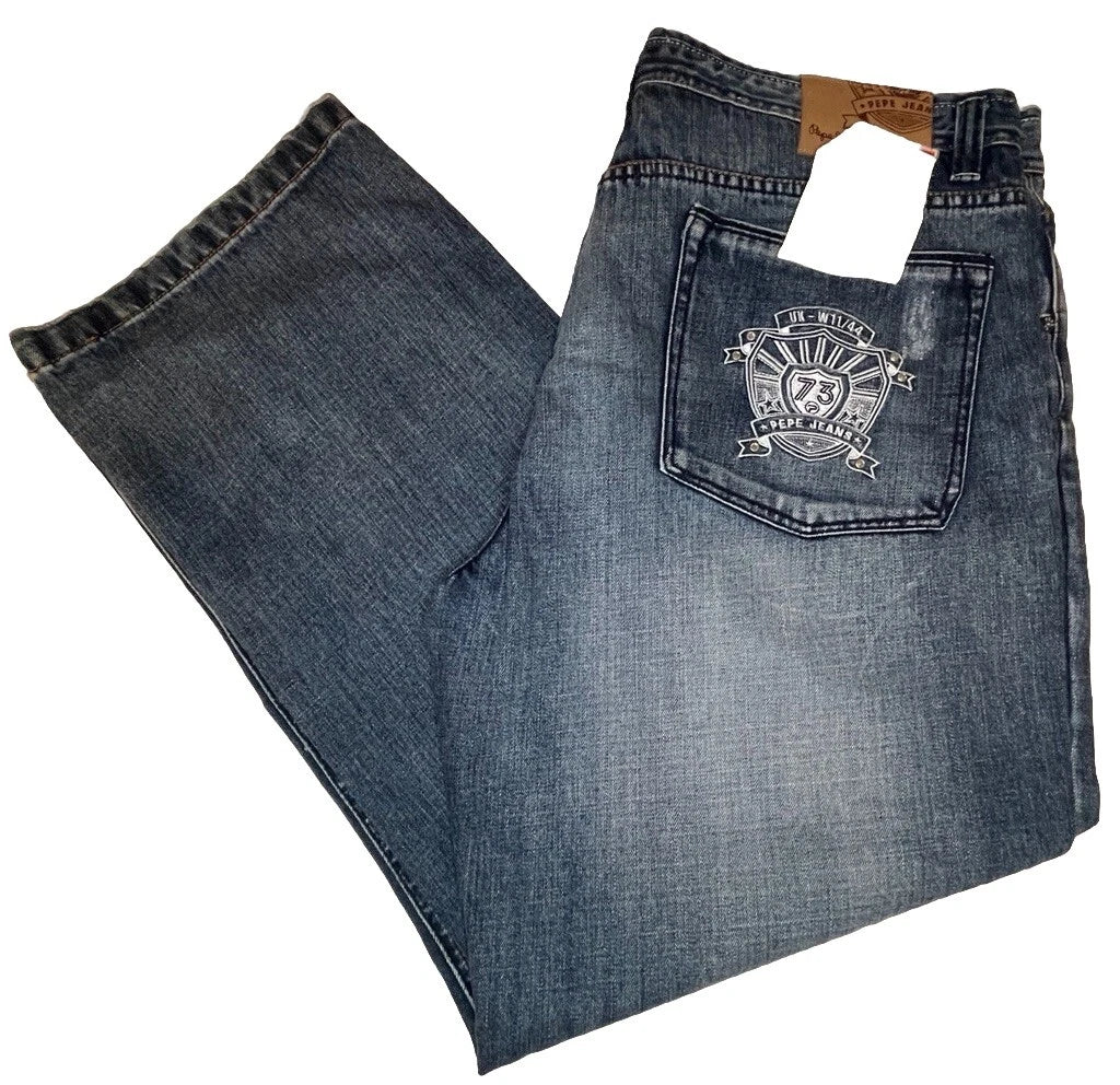 PEPE 73 Jeans London Logo Distressed NWT