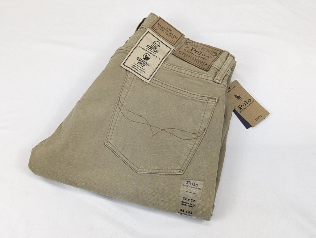 Polo Ralph Lauren Varick Slim Straight Tan Jean Pants