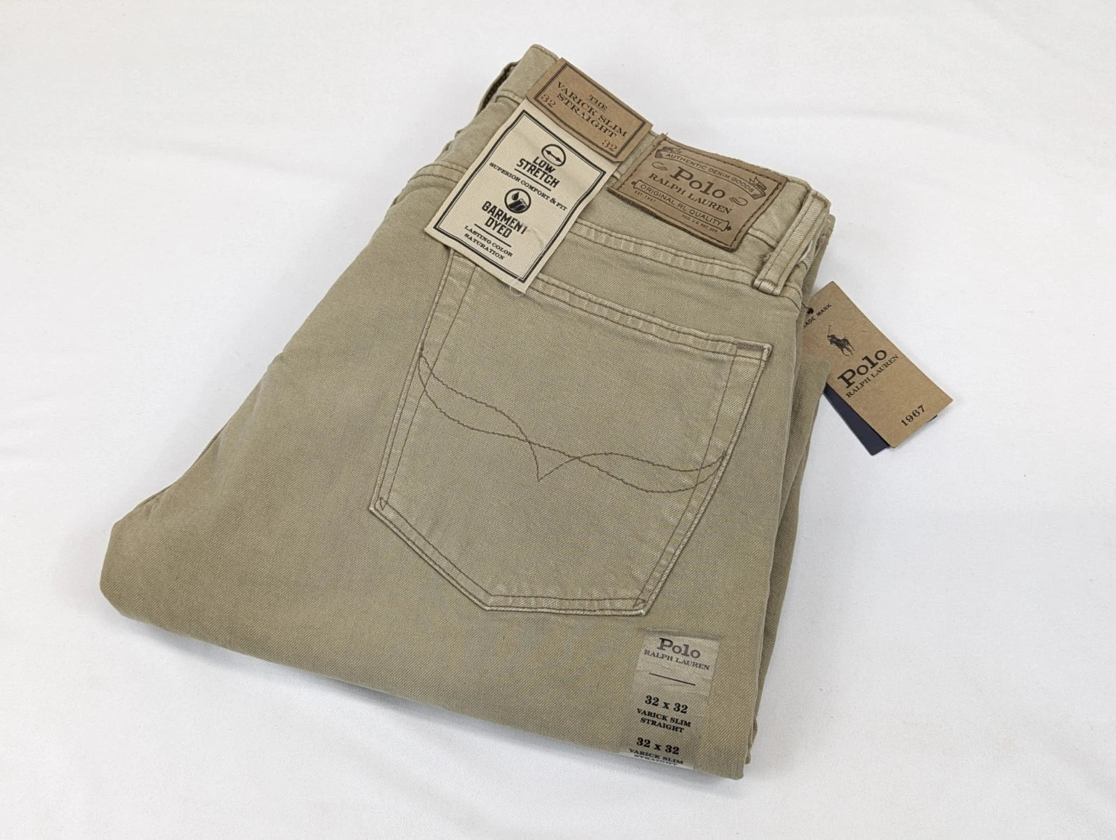 Polo Ralph Lauren Varick Slim Straight Tan Jean Pants