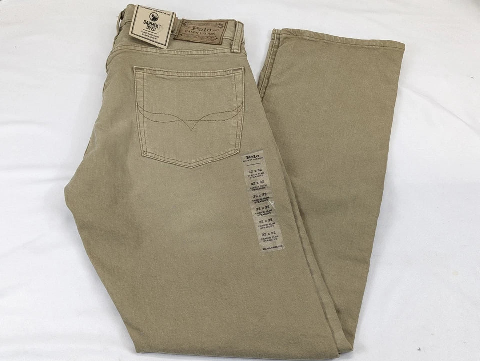 Polo Ralph Lauren Varick Slim Straight Tan Jean Pants
