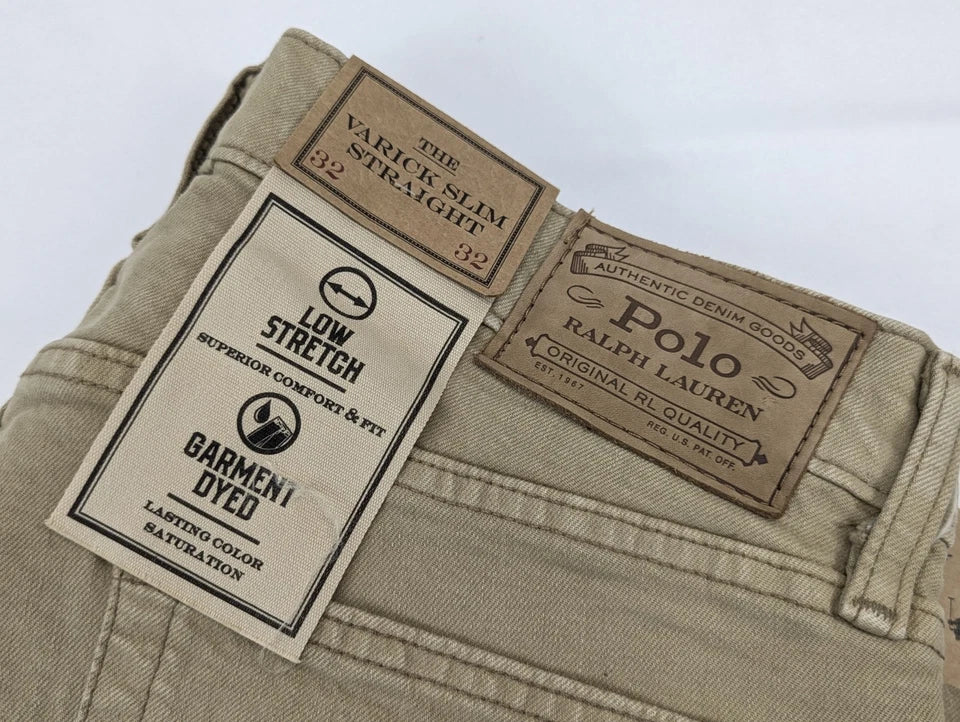 Polo Ralph Lauren Varick Slim Straight Tan Jean Pants