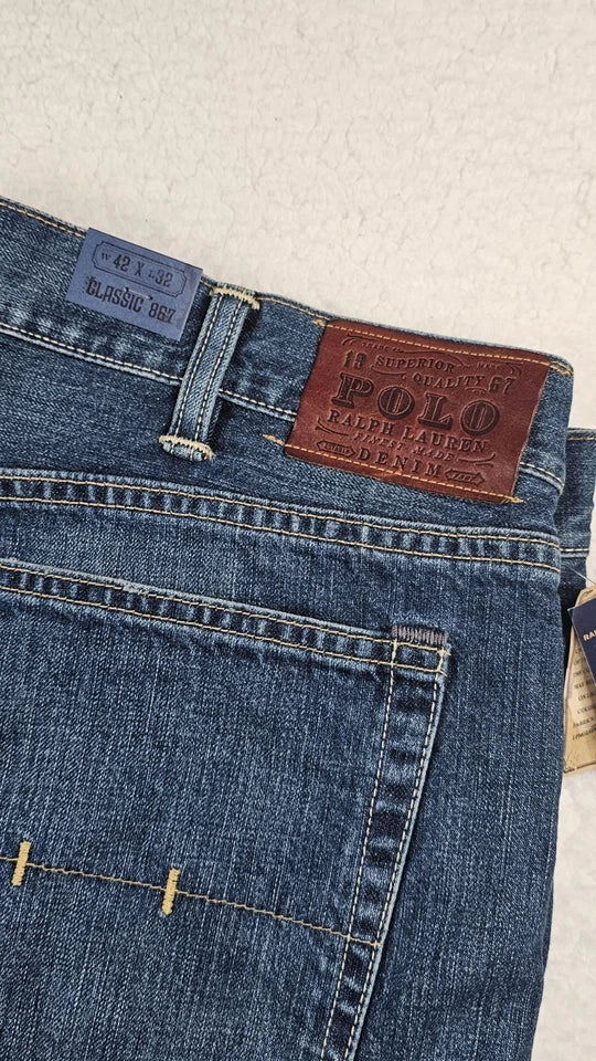 Polo Ralph Laure Jeans Fit Denim 100% Cotton Stonewash