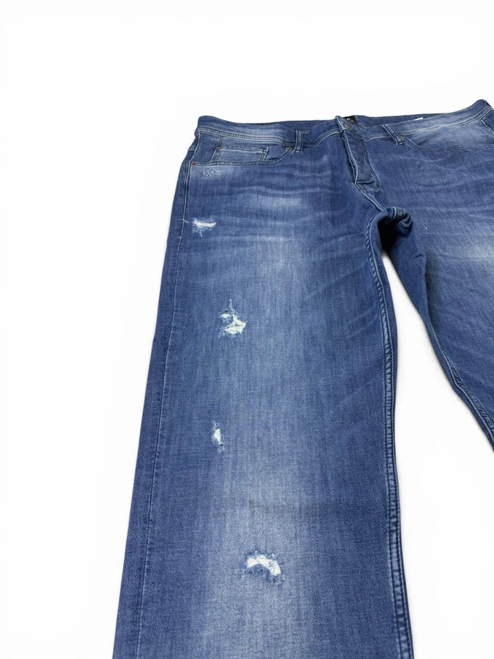 Hugo Boss Distressed Stretch Jeans Blue