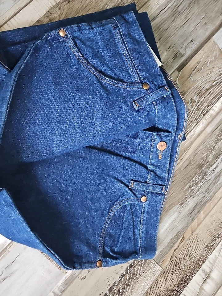 WRANGLER Cowboy Cut Slim Fit Dark Wash Blue Denim Jean