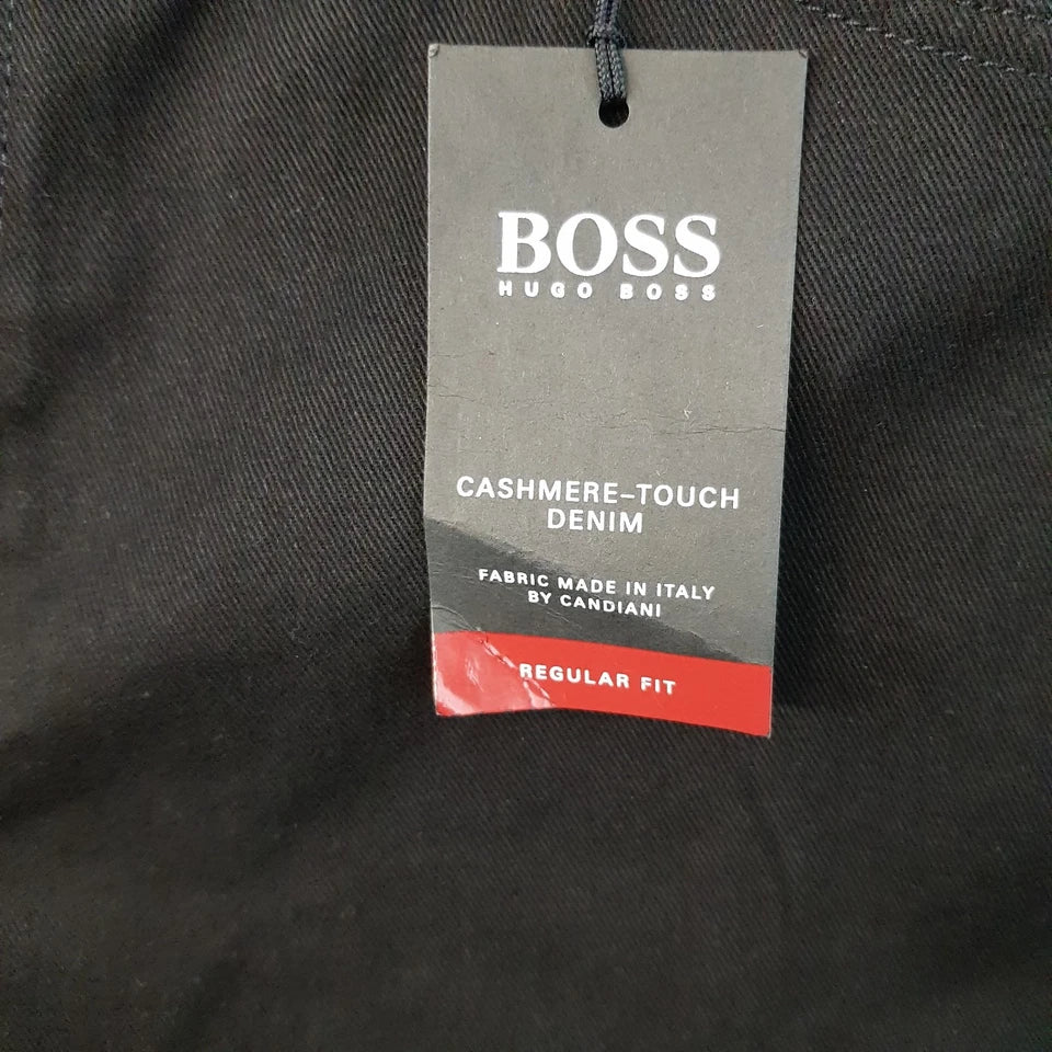 Hugo Boss Jeans Black Maine 3 Slim Straight Stretch Cashmere Denim