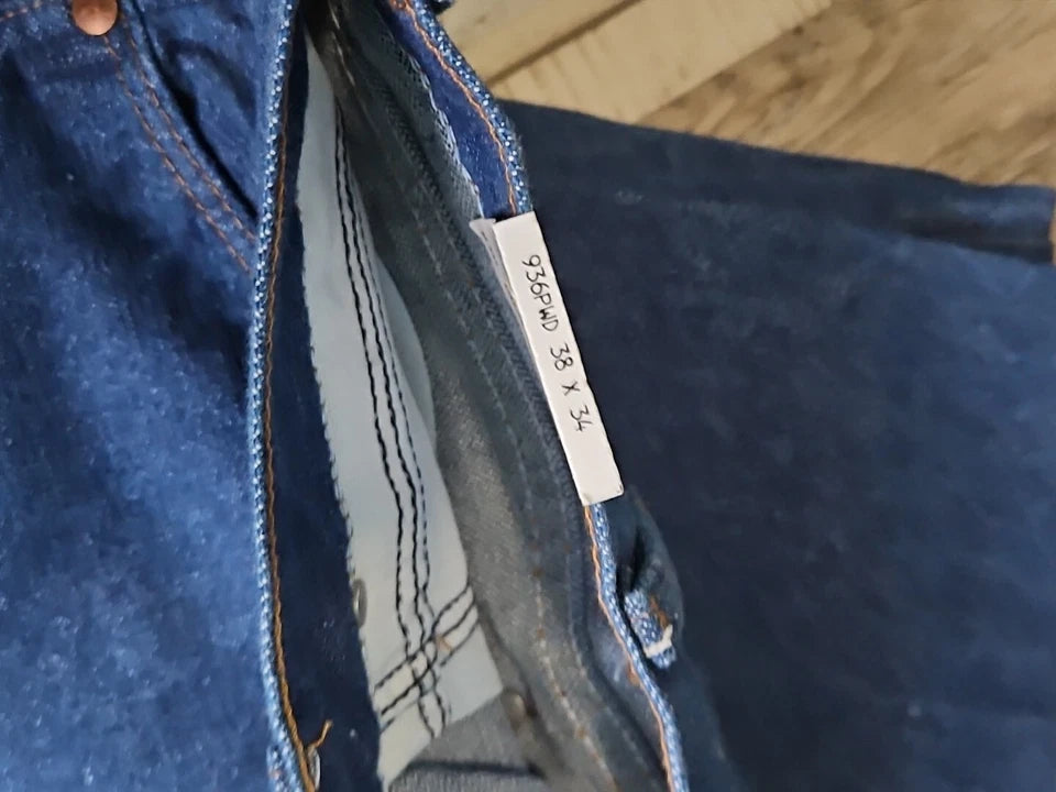 WRANGLER Cowboy Cut Slim Fit Dark Wash Blue Denim Jean