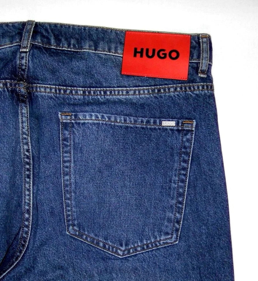 Hugo Boss NEW 340 Loose Tapered Fit Cropped Jeans Blue