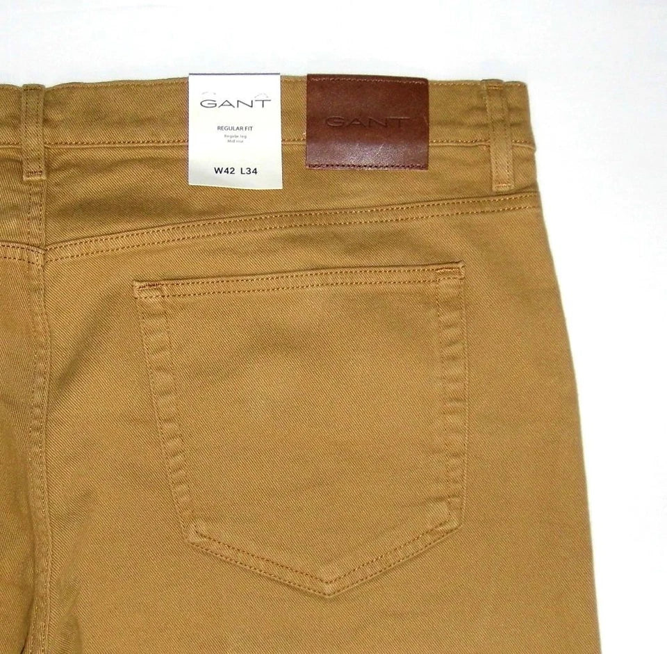 GANT  NEW Regular Straight Fit Twill Jeans Beige Brown