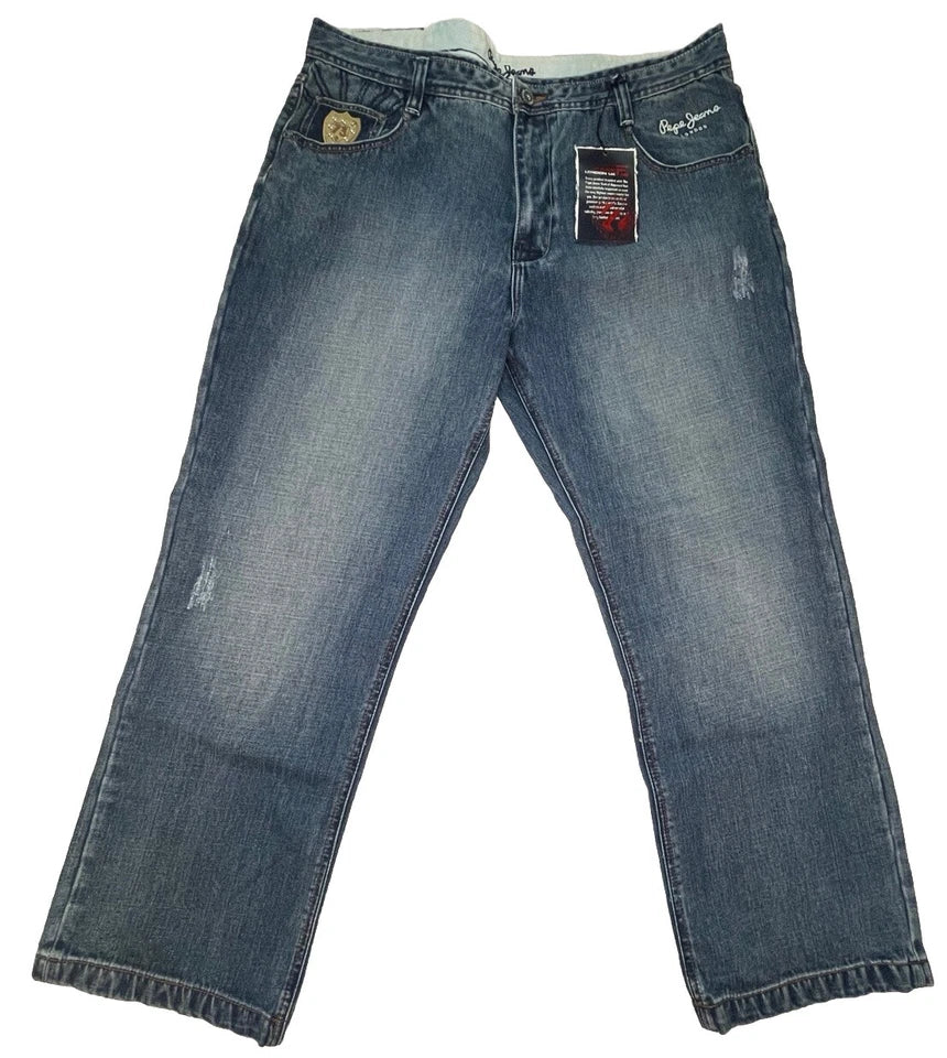 PEPE 73 Jeans London Logo Distressed NWT