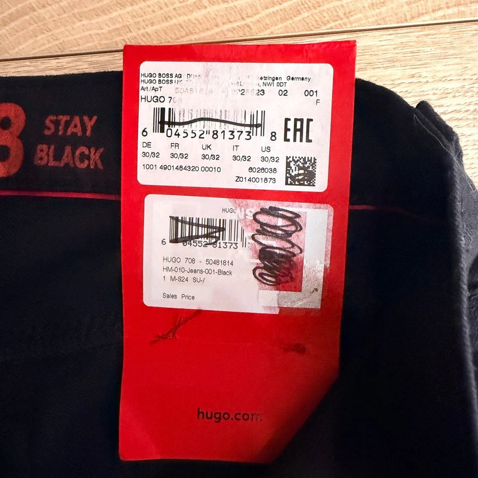 Hugo Boss 708 Slim Fit Jeans  Black Stay Black Stretch