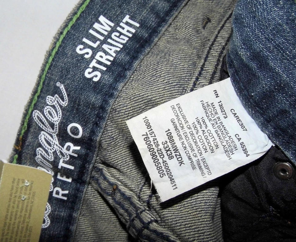 Wrangler NEW Retro Slim Straight Fit Jeans Blue Denim