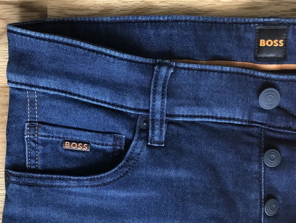 Hugo Boss  Taber Tapered Fit Jeans Dark Blue Super Stretch Denim