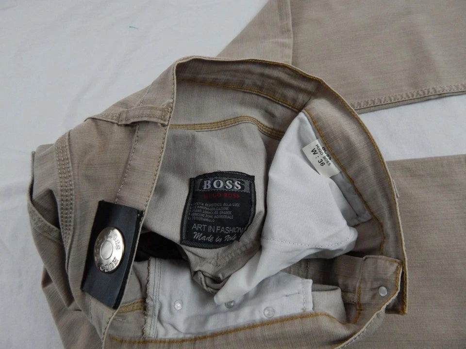 Hugo Boss Jeans Relaxed Straight Stretch Beige
